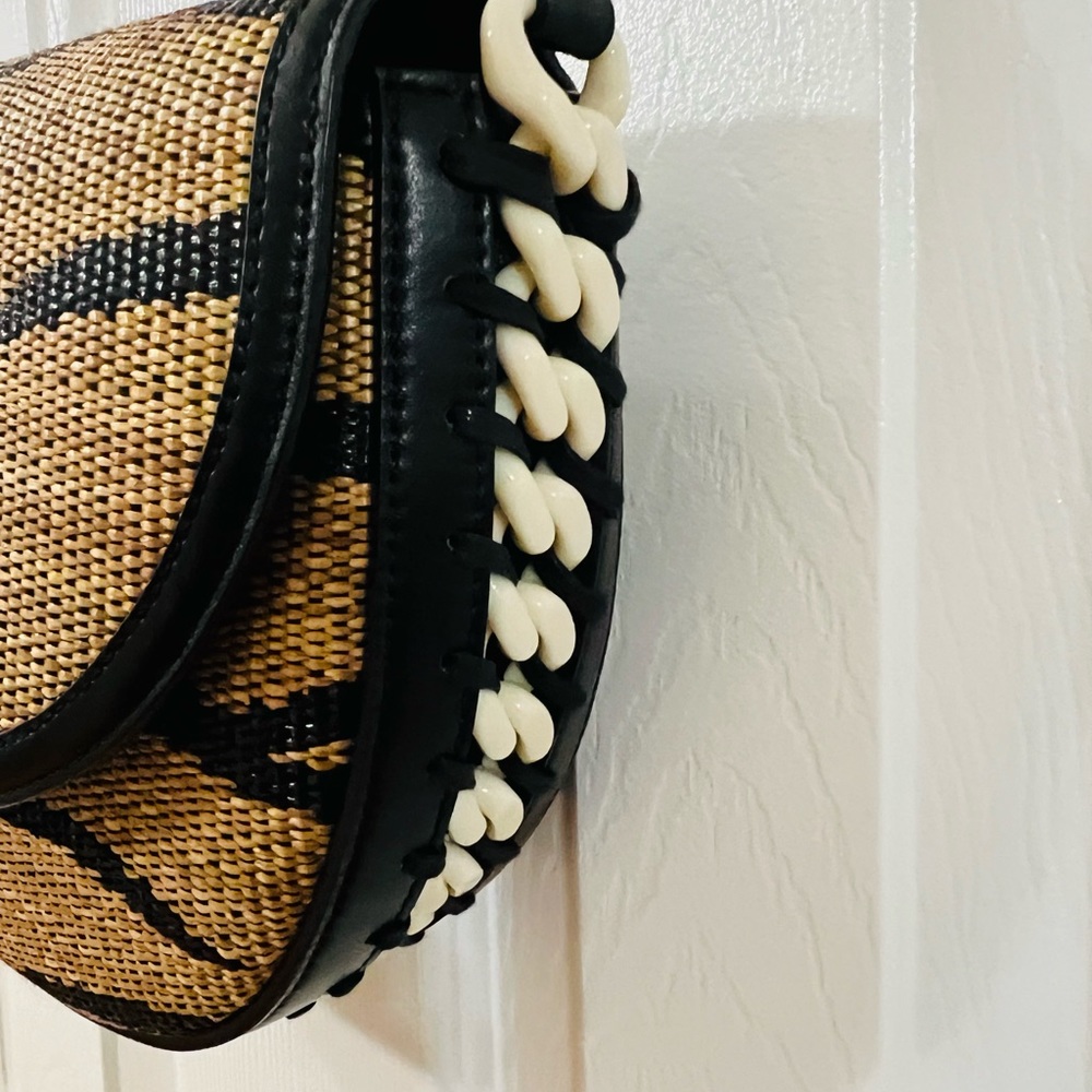 Stella McCartney Frayme Medium Raffia Saddle Bag-Rare Find - Picture 4 of 12
